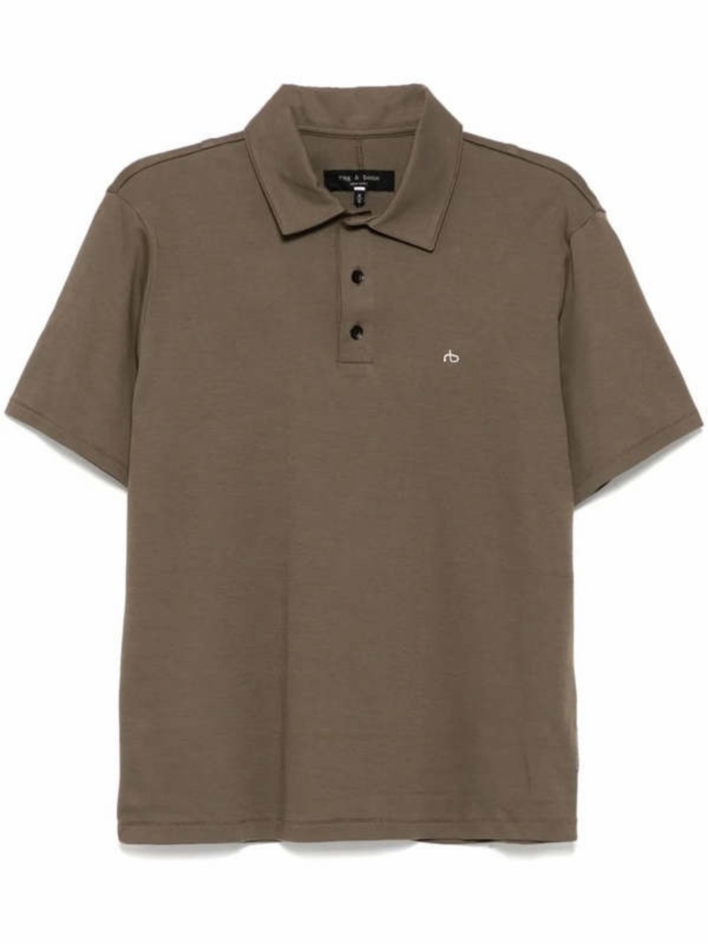 rag & bone Men's Olive Brown Pure Pima Polo